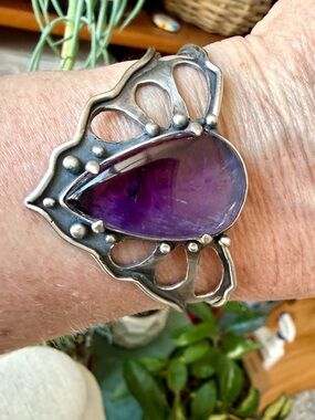 Acid Queen Warrior Cuff Bracelet, Amethyst